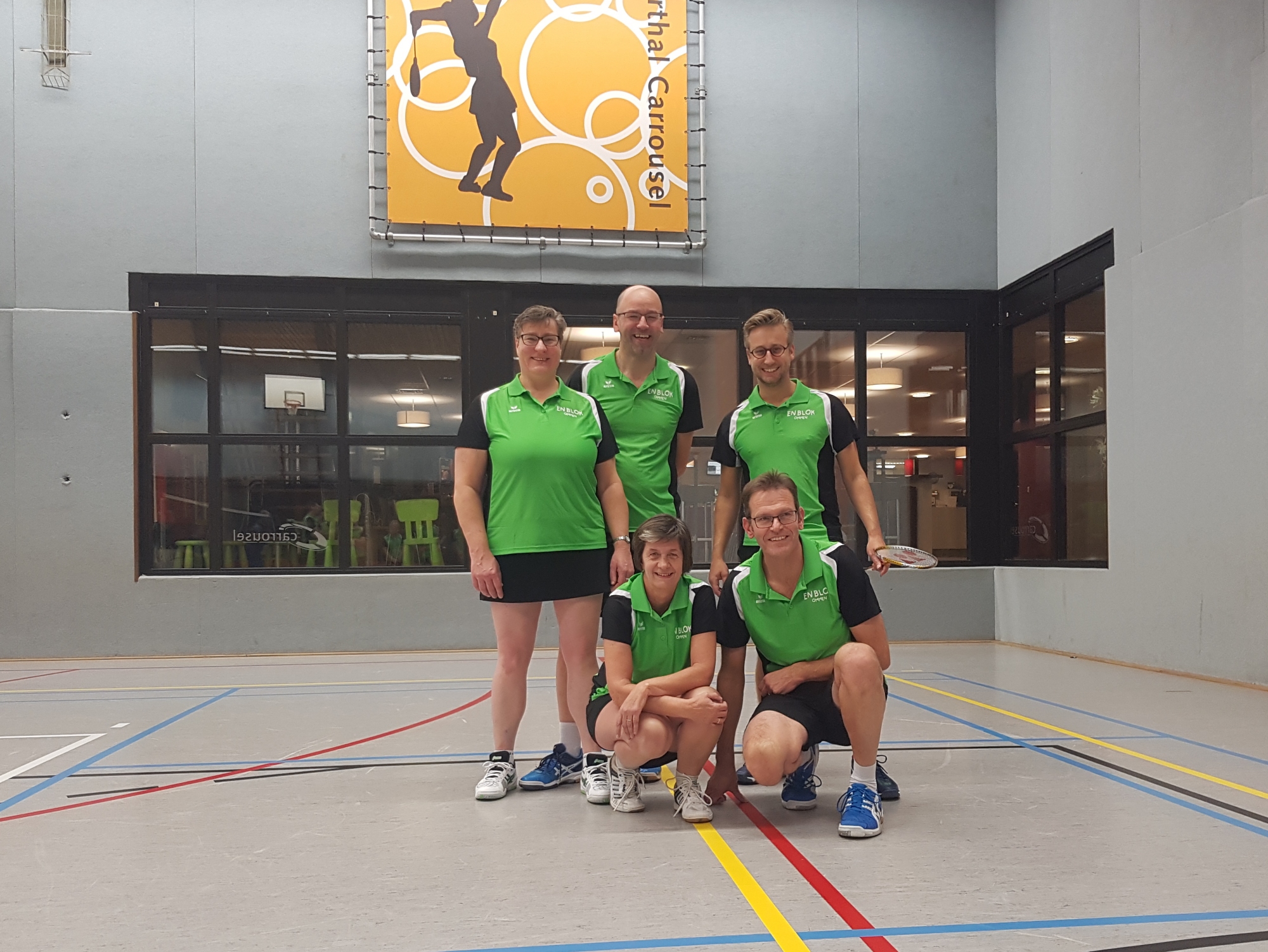 van links naar rechts : Ina, Theo, Coby, Peter & Erik